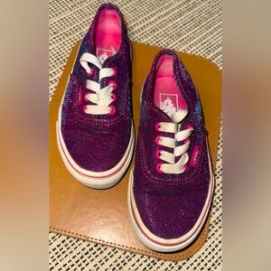 Vans Girls Magenta Shimmer Sneakers size 11.5